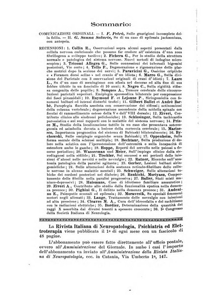 Rivista italiana di neuropatologia, psichiatria ed elettroterapia