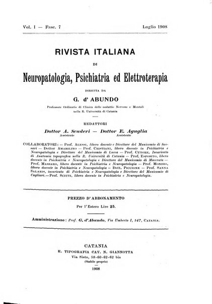 Rivista italiana di neuropatologia, psichiatria ed elettroterapia