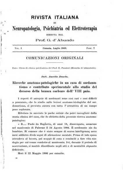 Rivista italiana di neuropatologia, psichiatria ed elettroterapia