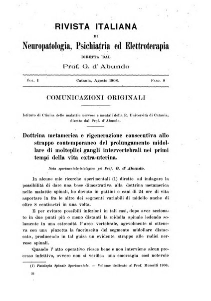 Rivista italiana di neuropatologia, psichiatria ed elettroterapia