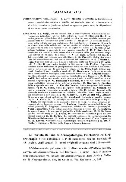 Rivista italiana di neuropatologia, psichiatria ed elettroterapia