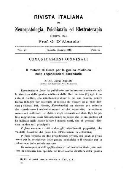 Rivista italiana di neuropatologia, psichiatria ed elettroterapia