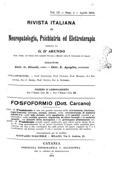 Rivista italiana di neuropatologia, psichiatria ed elettroterapia