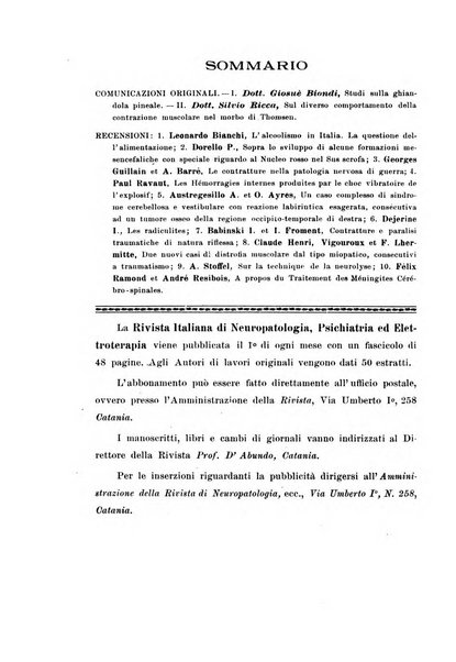 Rivista italiana di neuropatologia, psichiatria ed elettroterapia