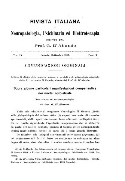 Rivista italiana di neuropatologia, psichiatria ed elettroterapia