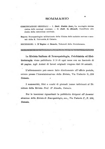 Rivista italiana di neuropatologia, psichiatria ed elettroterapia