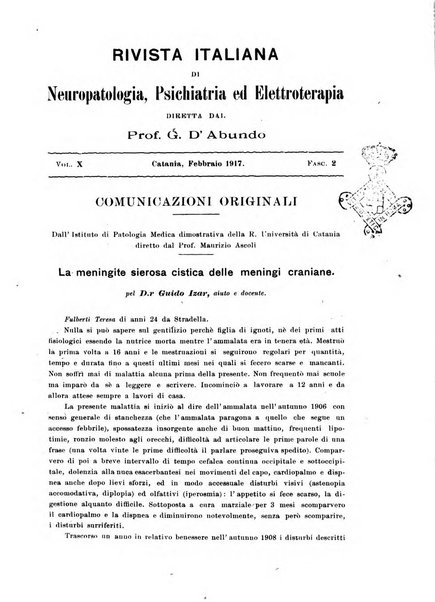 Rivista italiana di neuropatologia, psichiatria ed elettroterapia