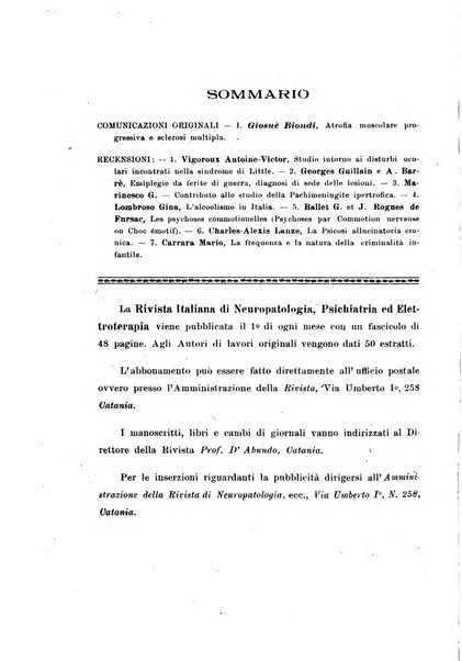 Rivista italiana di neuropatologia, psichiatria ed elettroterapia