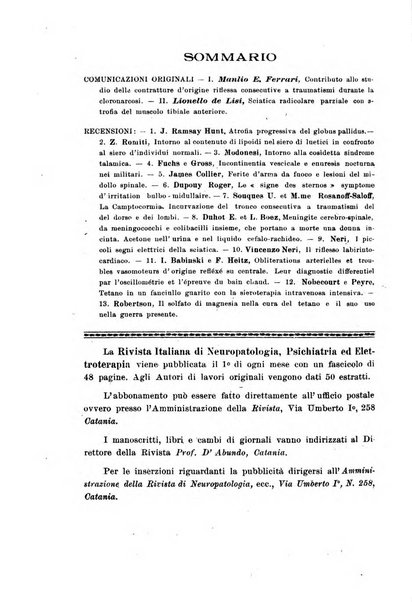 Rivista italiana di neuropatologia, psichiatria ed elettroterapia