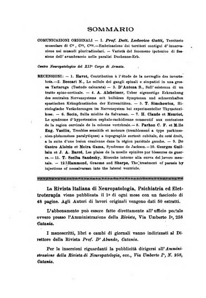 Rivista italiana di neuropatologia, psichiatria ed elettroterapia