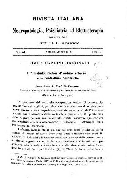 Rivista italiana di neuropatologia, psichiatria ed elettroterapia