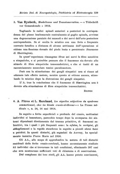 Rivista italiana di neuropatologia, psichiatria ed elettroterapia