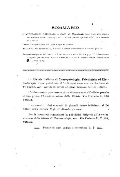 Rivista italiana di neuropatologia, psichiatria ed elettroterapia