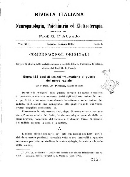 Rivista italiana di neuropatologia, psichiatria ed elettroterapia