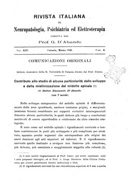 Rivista italiana di neuropatologia, psichiatria ed elettroterapia