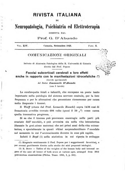 Rivista italiana di neuropatologia, psichiatria ed elettroterapia