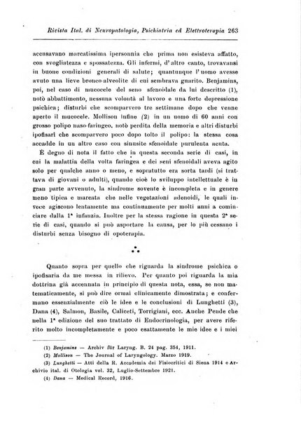 Rivista italiana di neuropatologia, psichiatria ed elettroterapia