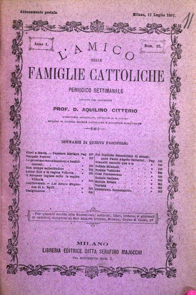 L'amico delle famiglie cattoliche