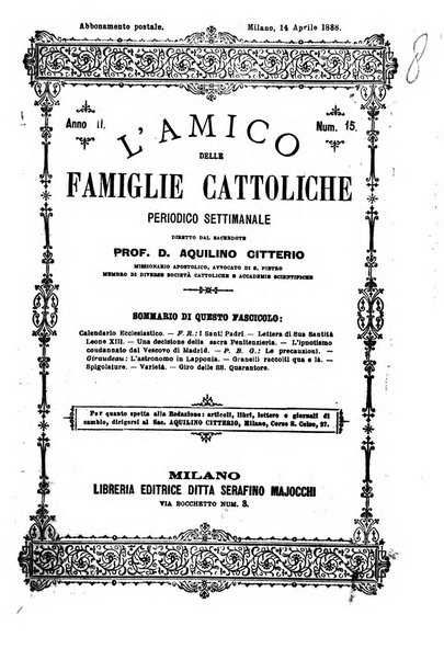 L'amico delle famiglie cattoliche