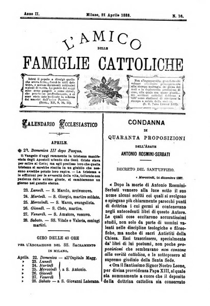 L'amico delle famiglie cattoliche