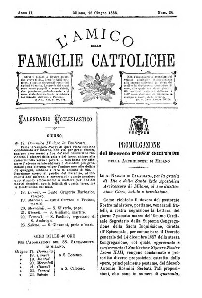 L'amico delle famiglie cattoliche