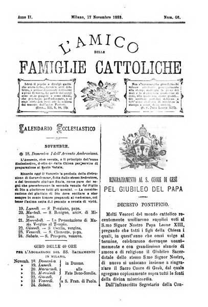 L'amico delle famiglie cattoliche