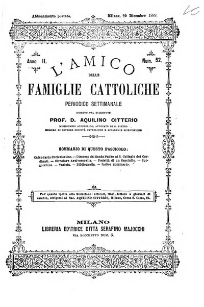 L'amico delle famiglie cattoliche