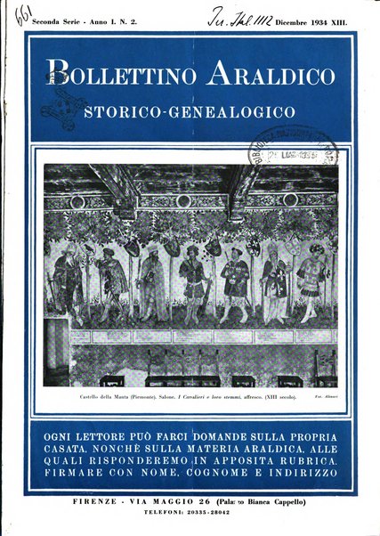 Bollettino araldico, storico-genealogico Pubblicazione mensile del collegio araldico italiano