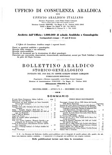 Bollettino araldico, storico-genealogico Pubblicazione mensile del collegio araldico italiano