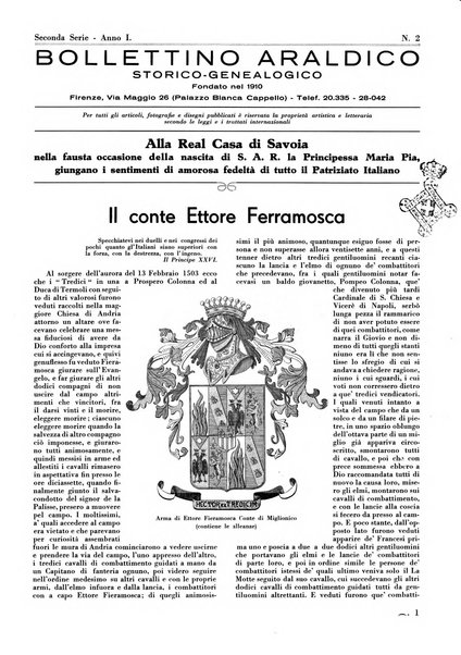 Bollettino araldico, storico-genealogico Pubblicazione mensile del collegio araldico italiano