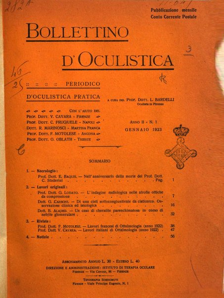 Bollettino d'oculistica periodico d'oculistica pratica