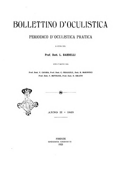 Bollettino d'oculistica periodico d'oculistica pratica