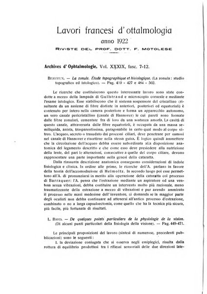 Bollettino d'oculistica periodico d'oculistica pratica