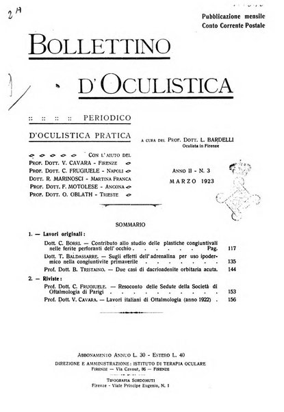 Bollettino d'oculistica periodico d'oculistica pratica