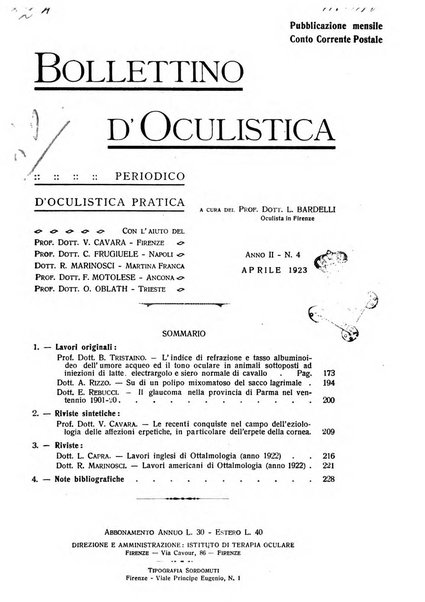 Bollettino d'oculistica periodico d'oculistica pratica