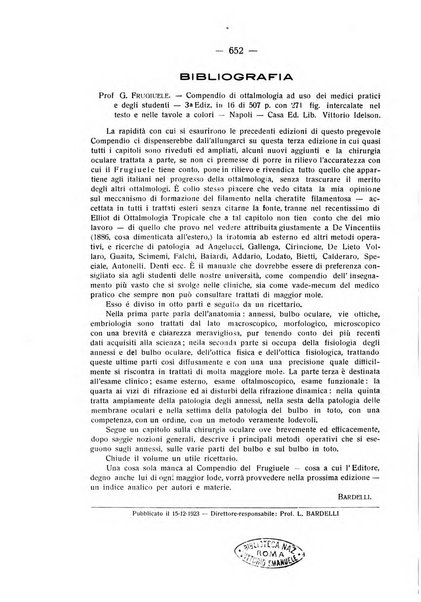 Bollettino d'oculistica periodico d'oculistica pratica