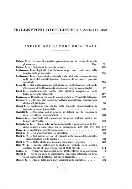 Bollettino d'oculistica periodico d'oculistica pratica