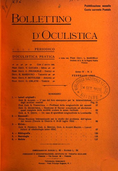 Bollettino d'oculistica periodico d'oculistica pratica