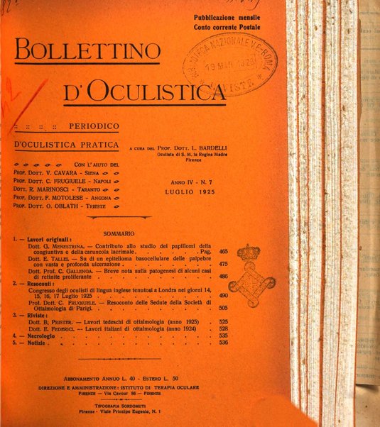 Bollettino d'oculistica periodico d'oculistica pratica