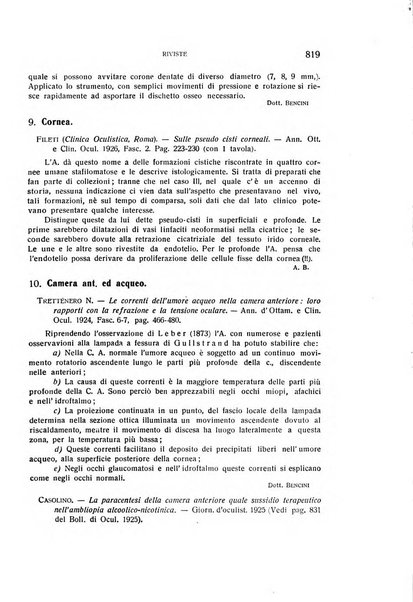 Bollettino d'oculistica periodico d'oculistica pratica