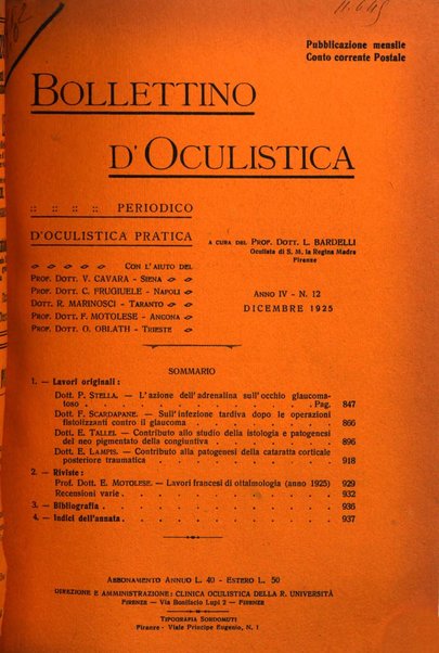 Bollettino d'oculistica periodico d'oculistica pratica