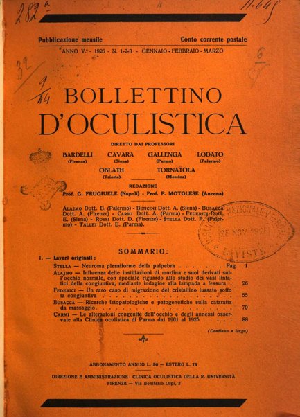 Bollettino d'oculistica periodico d'oculistica pratica