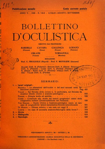 Bollettino d'oculistica periodico d'oculistica pratica