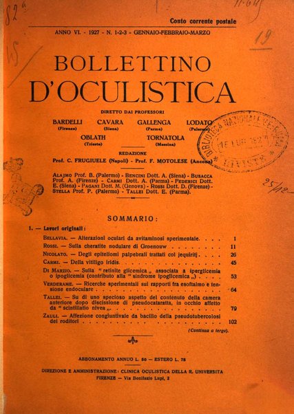 Bollettino d'oculistica periodico d'oculistica pratica