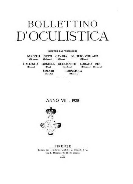 Bollettino d'oculistica periodico d'oculistica pratica