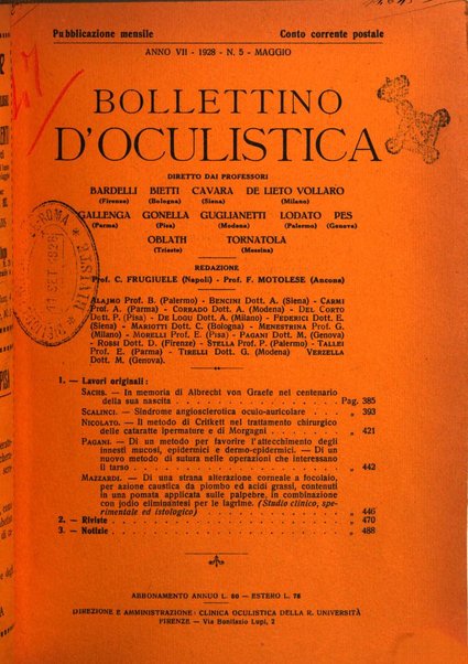 Bollettino d'oculistica periodico d'oculistica pratica