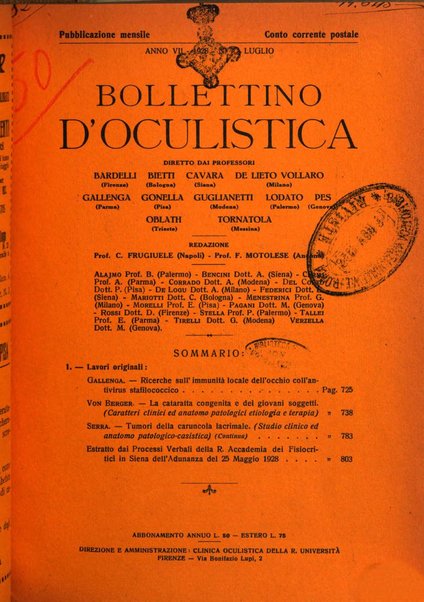 Bollettino d'oculistica periodico d'oculistica pratica