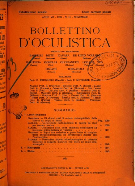 Bollettino d'oculistica periodico d'oculistica pratica