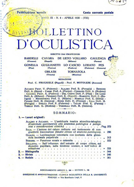 Bollettino d'oculistica periodico d'oculistica pratica