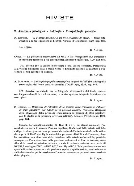 Bollettino d'oculistica periodico d'oculistica pratica